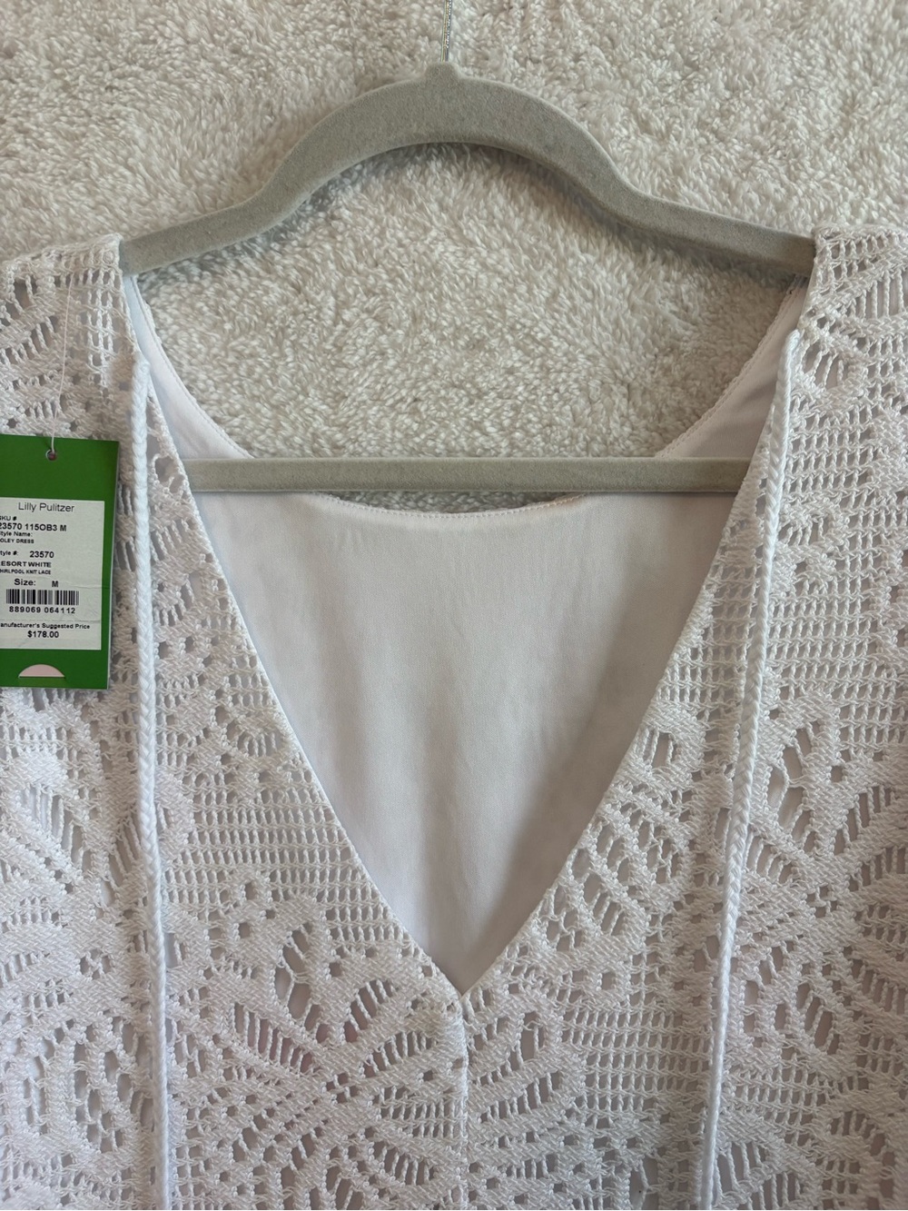 Lilly Pulitzer Foley Resort White Whirlpool Knit Lace Dress Size Medium NWT - Picture 7 of 12